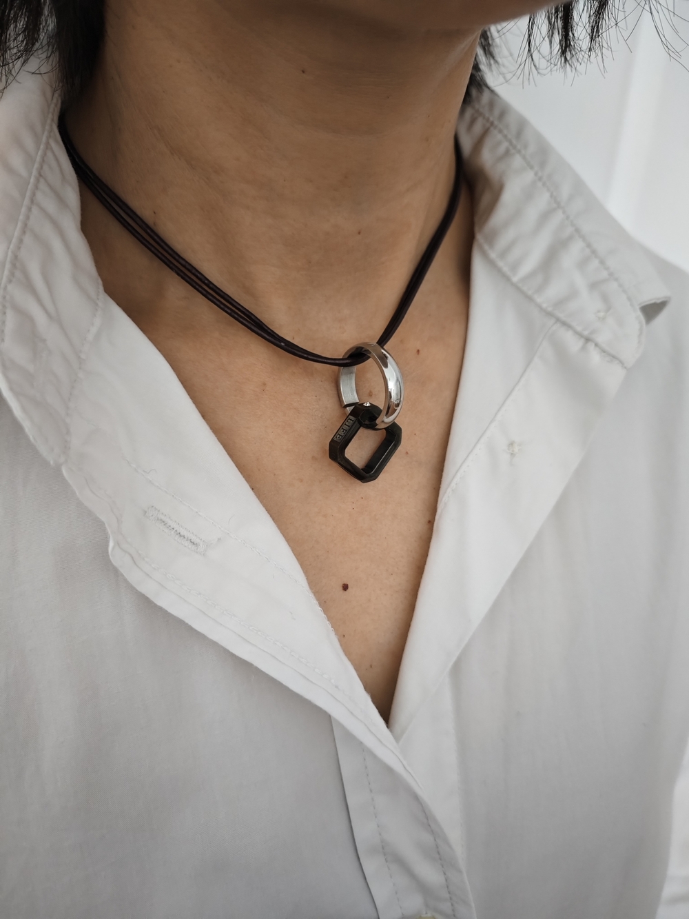 Minimalist Black and Silver  Pendant
